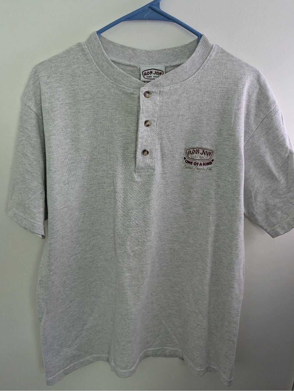 Vintage Ron Jon Surf Shop Cocoa Beach 3 Button Henley T-Shirt